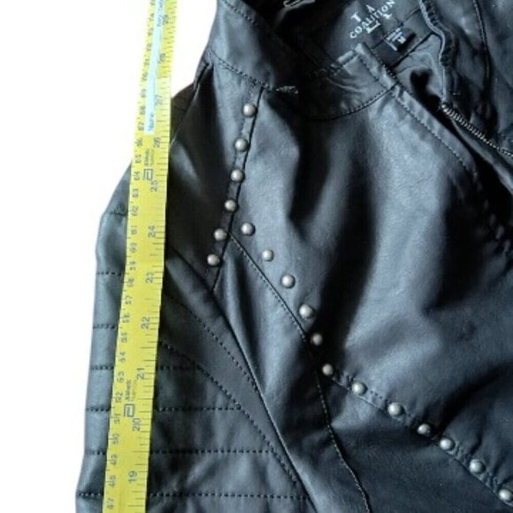 LA Coalition  faux leather jacket, black with S.S. studs